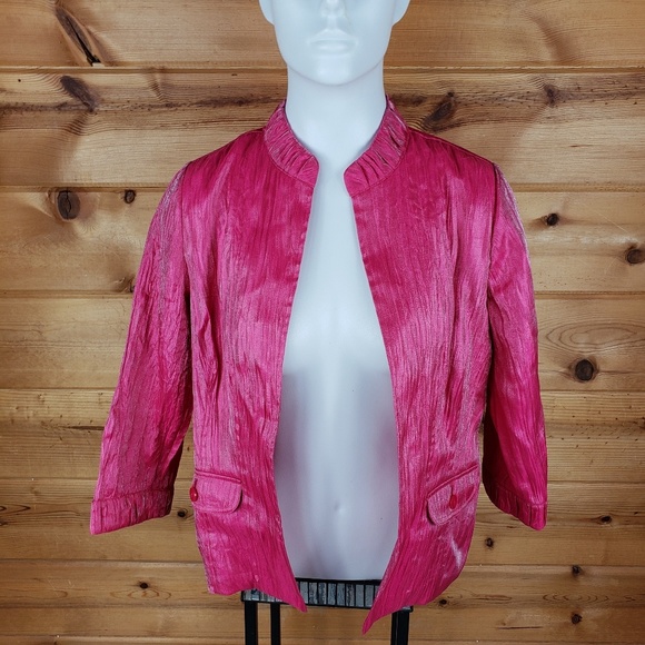 Chico's pink Blazer jacket fuchsia dressy 0 suit - Picture 5 of 8